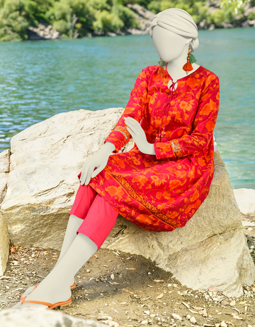 RED 2PC UNSTITCHED | JJLS-W-JW2-US-23-2028 FB/SYMPHONIC-04 - Image 3