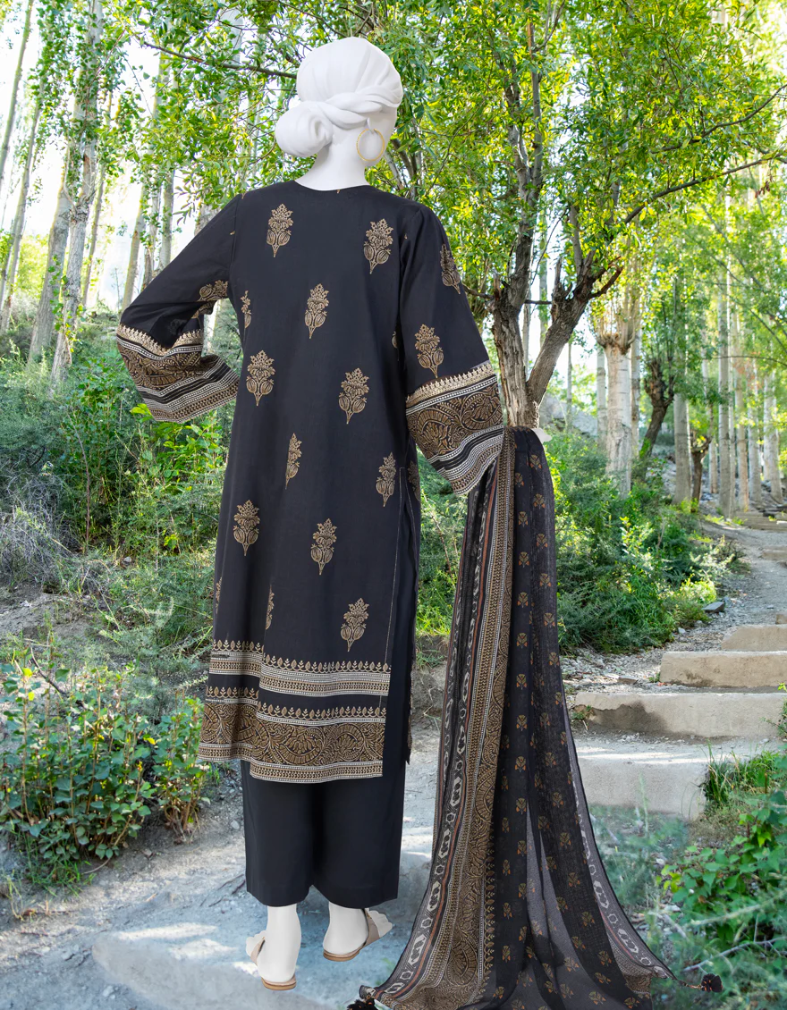 BLACK CAMBRIC 2PC UNSTITCHED | JJLS-W-JW2-US-23-7035 FB/ORACLE-6 - Image 2