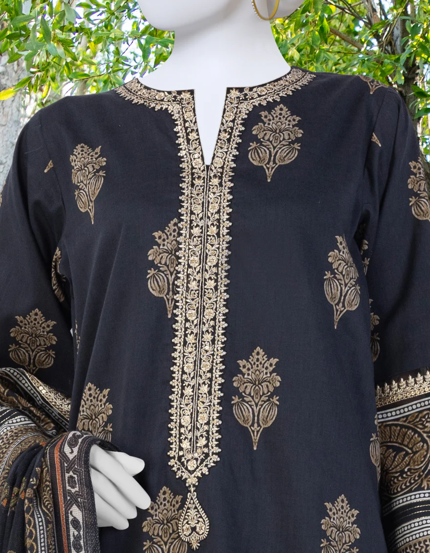 BLACK CAMBRIC 2PC UNSTITCHED | JJLS-W-JW2-US-23-7035 FB/ORACLE-6 - Image 3