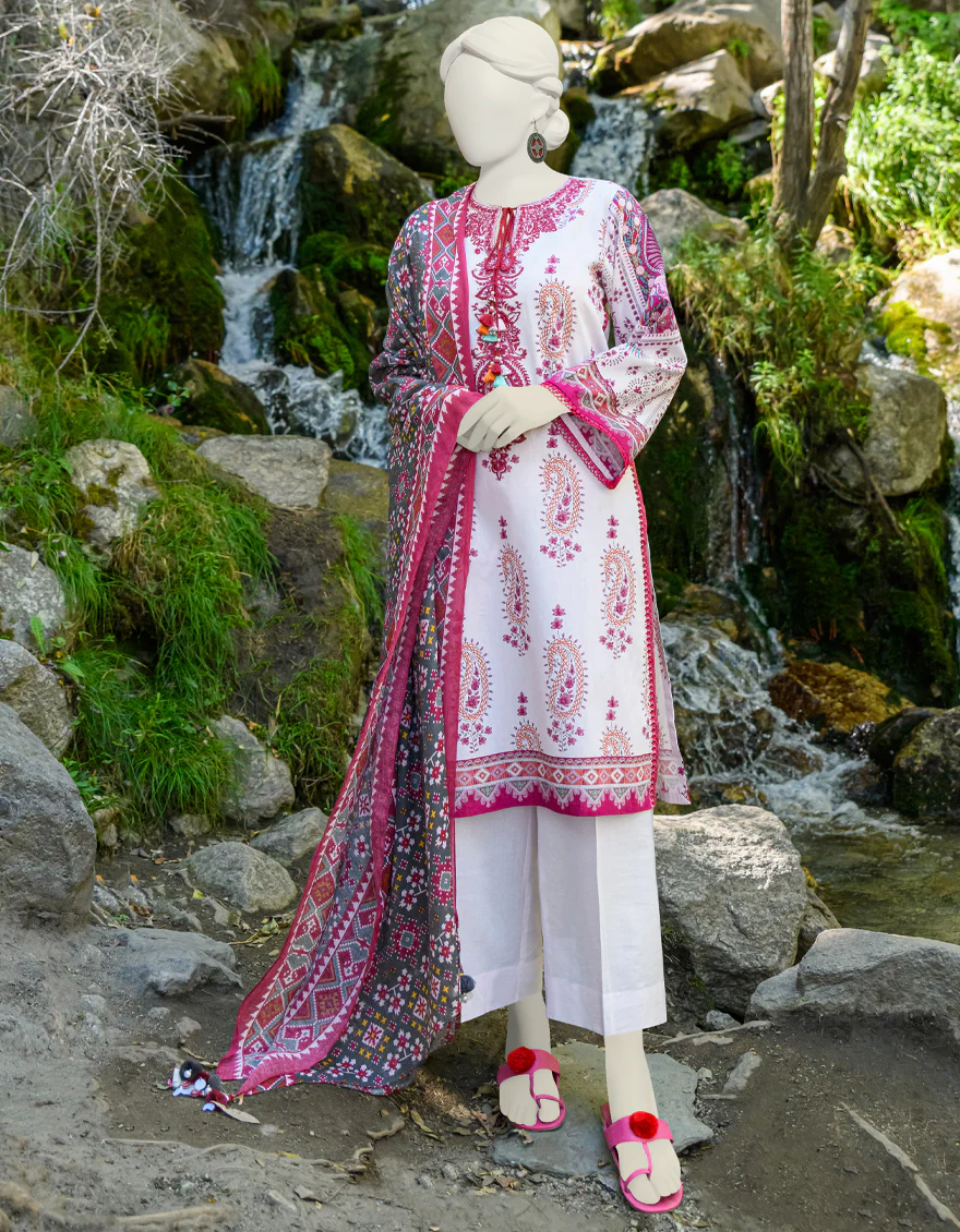HOT PINK CAMBRIC 2PC UNSTITCHED | JJLS-W-JW2-US-23-7036 FB/ORACLE-7 - Image 2