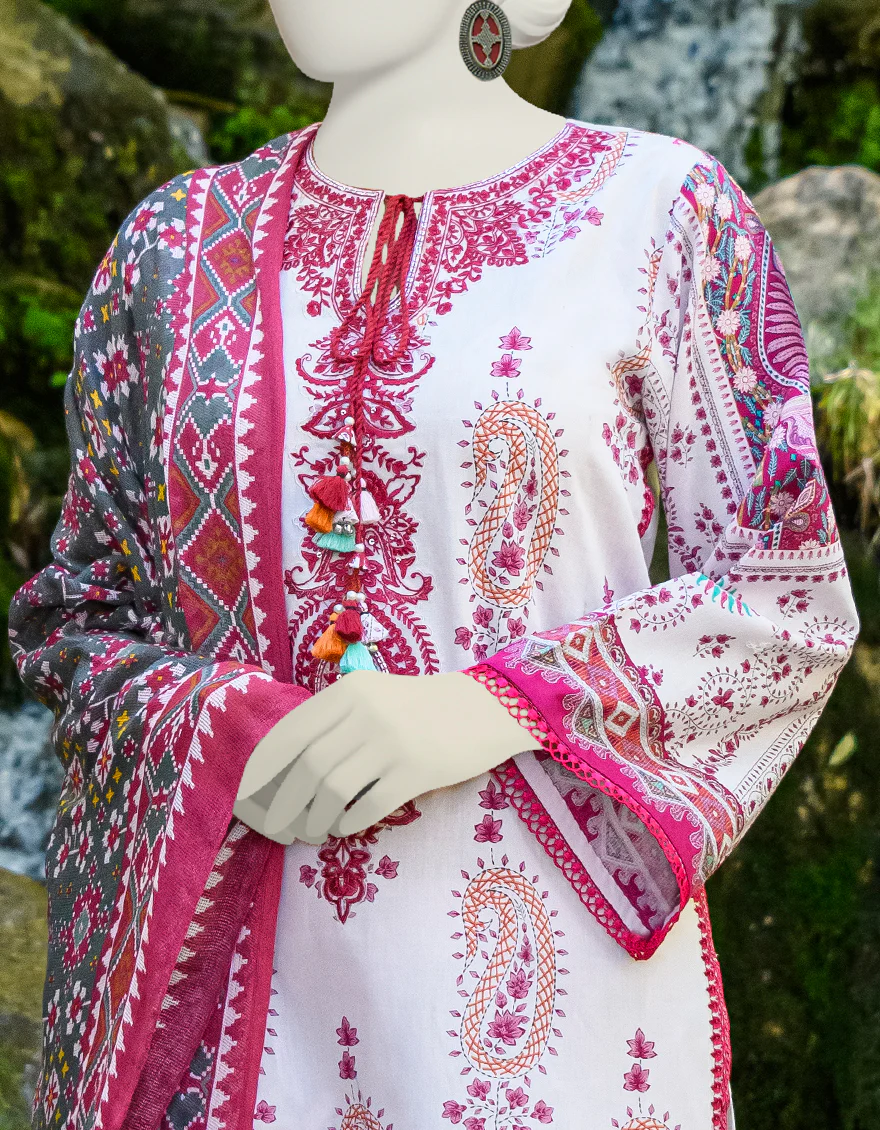 HOT PINK CAMBRIC 2PC UNSTITCHED | JJLS-W-JW2-US-23-7036 FB/ORACLE-7 - Image 3