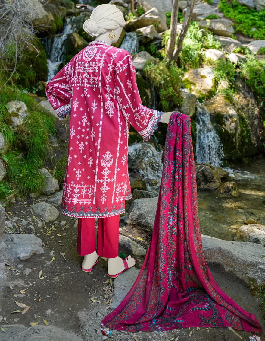 MAROON CAMBRIC 2PC UNSTITCHED | JJLS-W-JW2-US-23-7037 FB/ORACLE-8 - Image 2