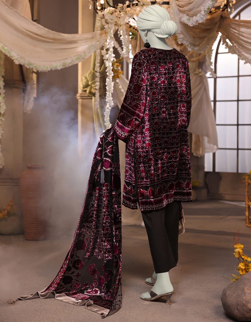 PURPLE 3PC UNSTITCHED | JJLS-W-JWU-24-1756 FB/SUZANI FOLK-1 - Image 3