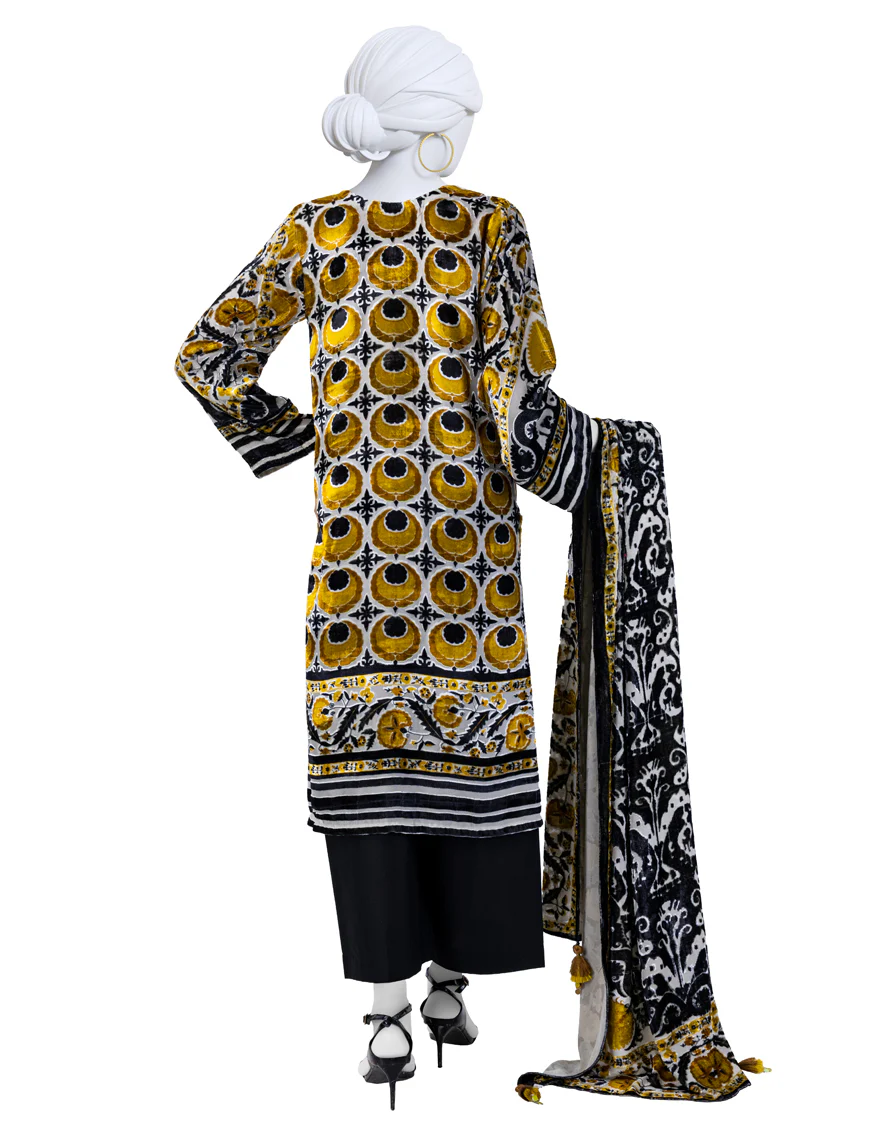 YELLOW 3PC UNSTITCHED | JJLS-W-JWU-24-1759 FB/SUZANI FOLK-4 - Image 2