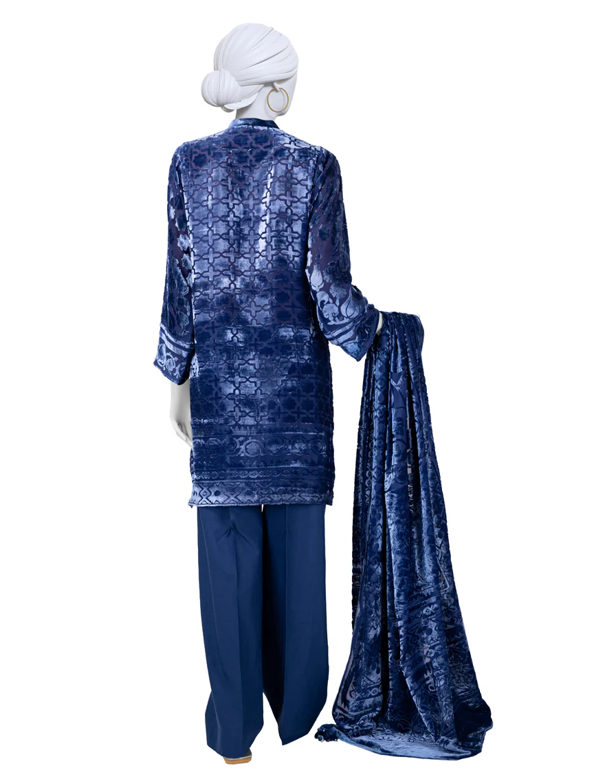 BLUE 3PC UNSTITCHED | JJLS-W-JWU-24-1763 FB/EASTERN OPULANCE-4 - Image 2