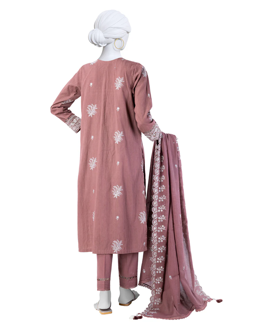 PINK JACQUARD 3PC UNSTITCHED | JJLS-W-JWU-24-1776 FB/MUGHAL EMBROIDERED-01 - Image 2