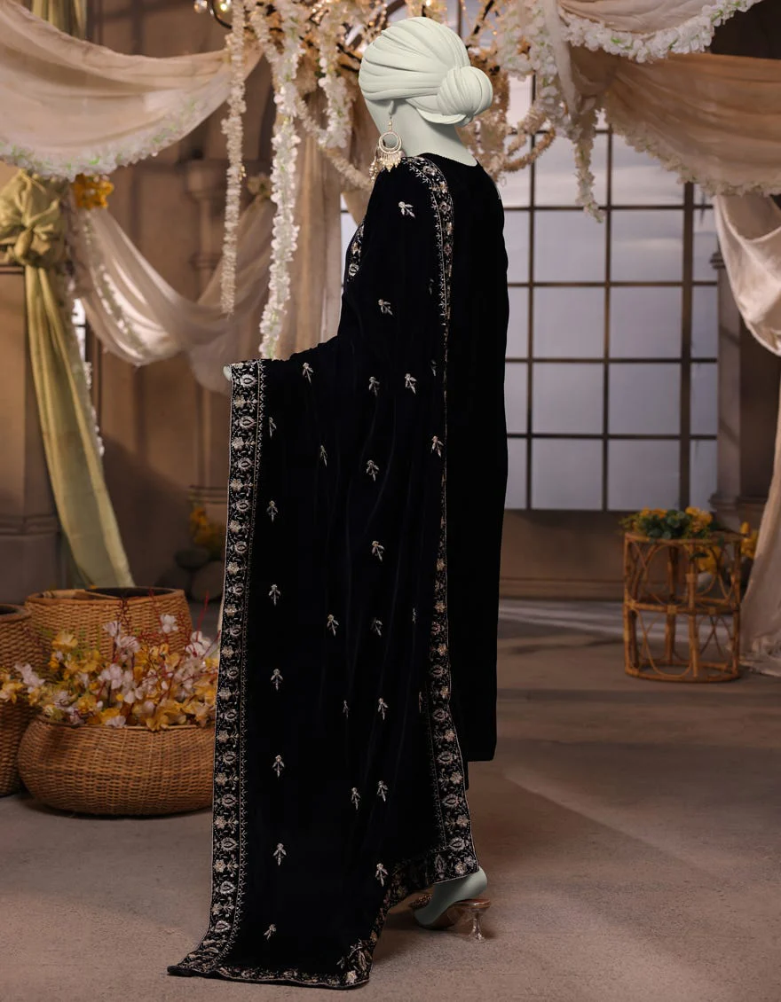 BLUE VELVET 3PC UNSTITCHED | JJLS-W-JWU-24-1786 FB/LUXE-C-3 - Image 3