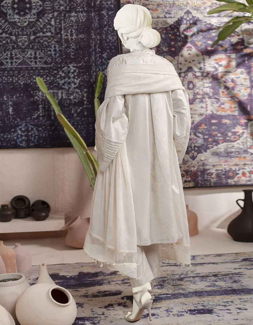 OFF WHITE CAMBRIC 3PC UNSTITCHED | JJLS-W-JWU-US-21-1781 FB/MONIFA - Image 3