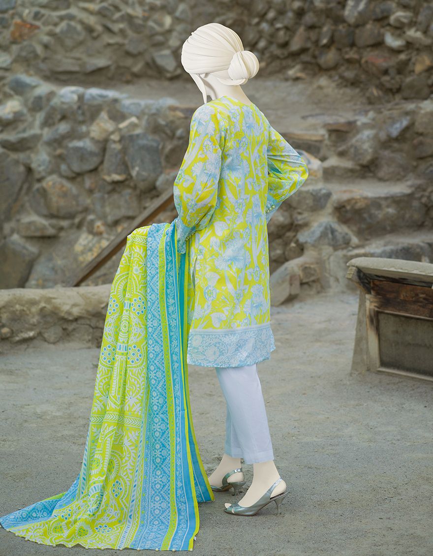 LIGHT YELLOW CAMBRIC 3PC UNSTITCHED | JJLS-W-JWU-US-21-1791 FB/AKINS - Image 2