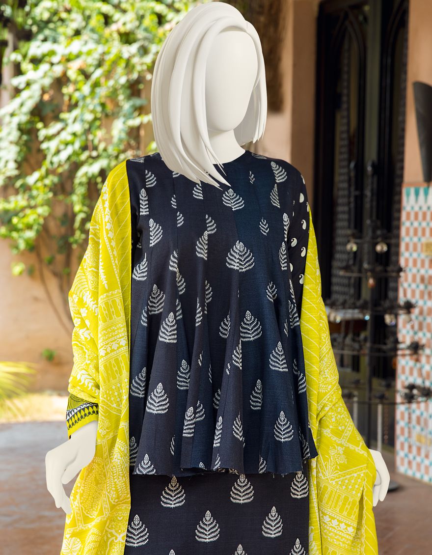 GREYISH BLACK KHADDAR 3PC UNSTITCHED | JJLS-W-JWU-US-21-1794 FB/AMUNET - Image 2