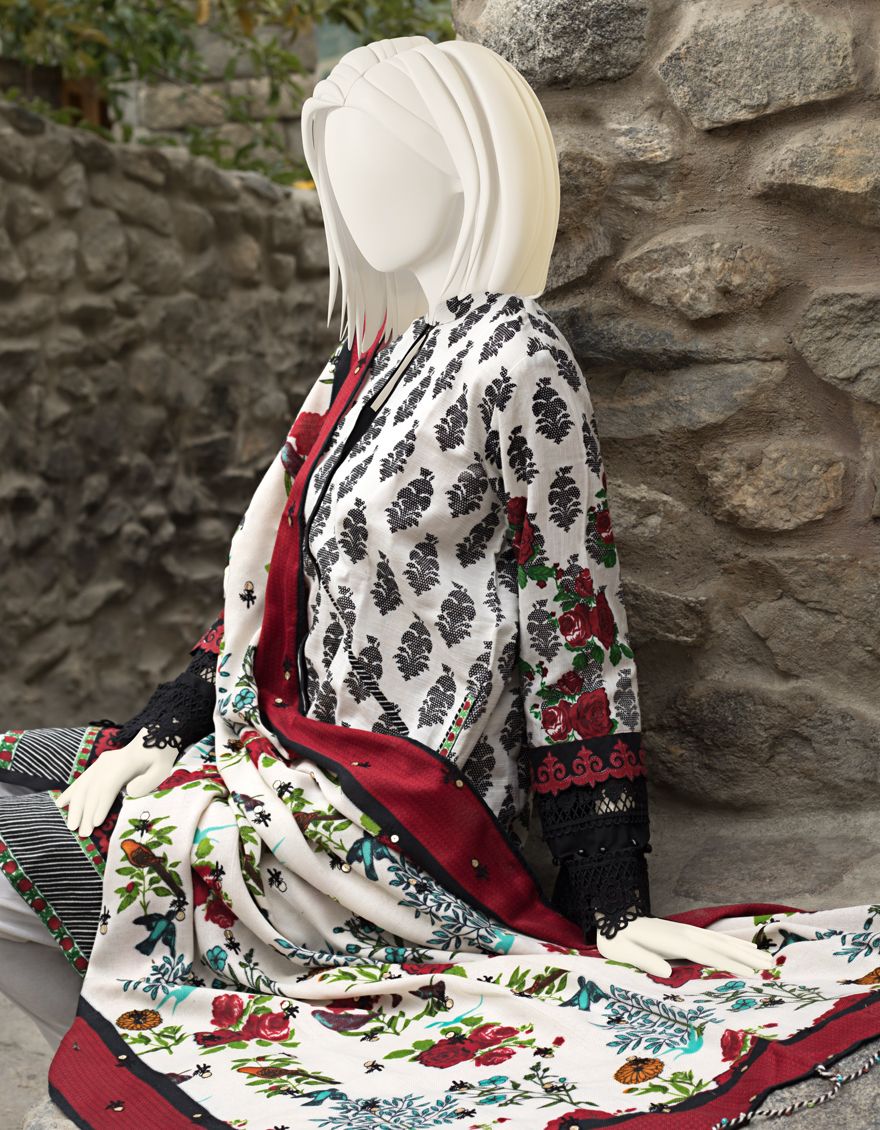 ECR KHADDAR 3PC UNSTITCHED | JJLS-W-JWU-US-21-1803 FB/MADHUBANI - Image 2