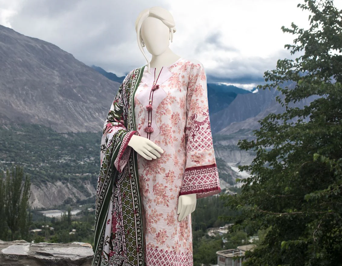 CREAM-PINK KHADDAR 3PC UNSTITCHED | JJLS-W-JWU-US-21-1804 FB/THE GARDEN - Image 4