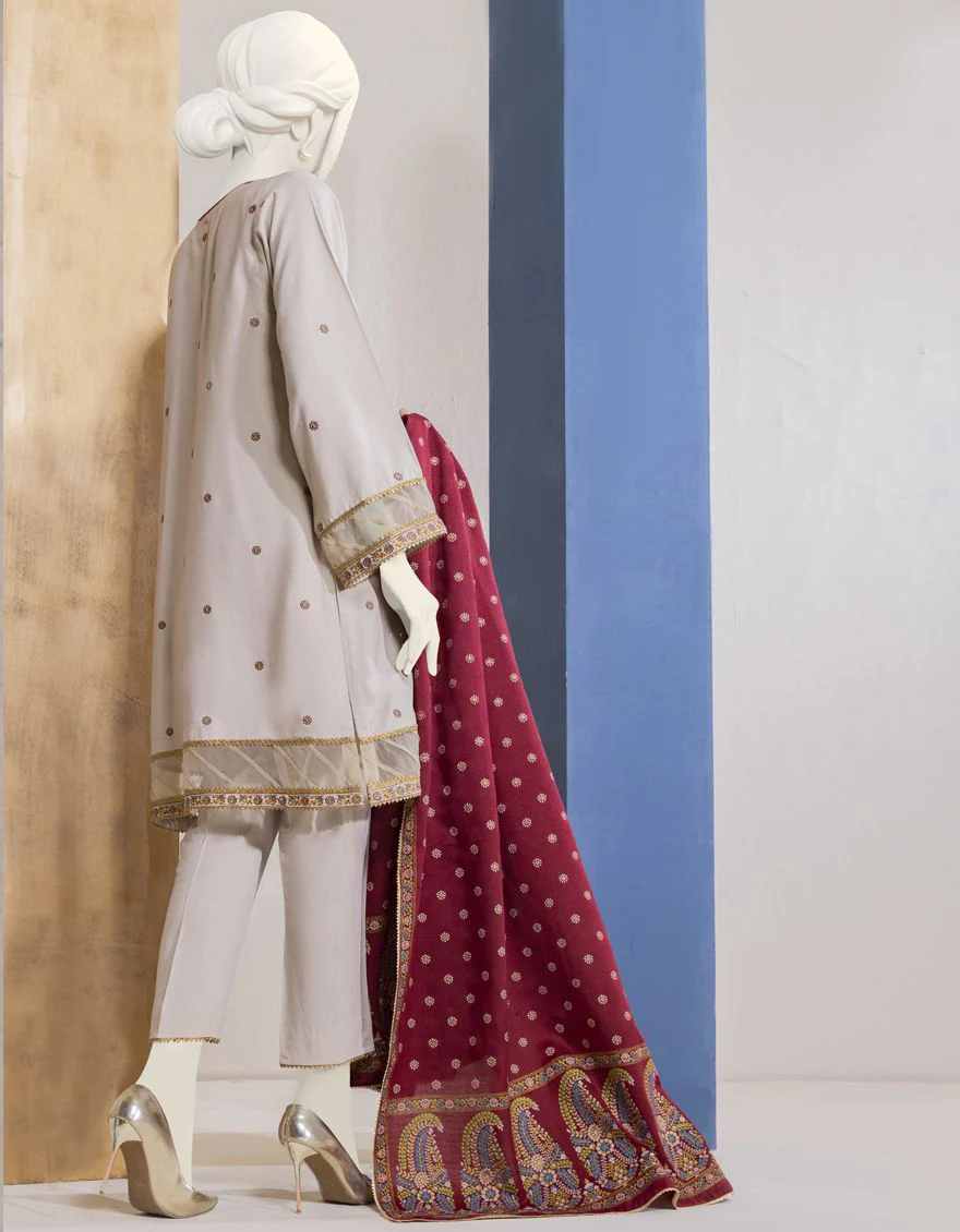 D GREY STP MARINA 3PC UNSTITCHED | JJLS-W-JWU-US-21-1822/B FB/SANDY HUES - Image 3