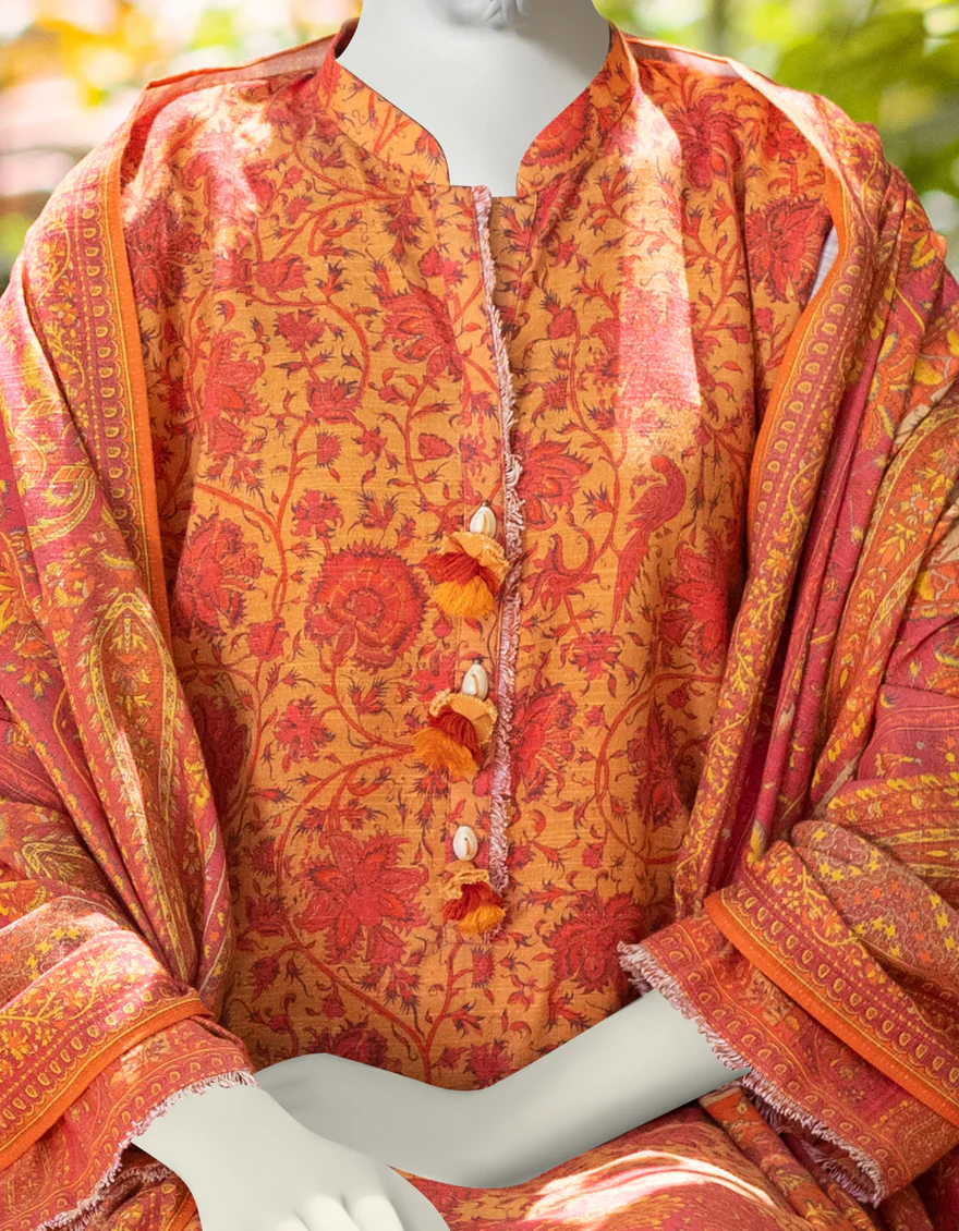 MULTICOLOR KHADDAR 3PC UNSTITCHED | JJLS-W-JWU-US-22-1799/B FB/FERN 2 - Image 3