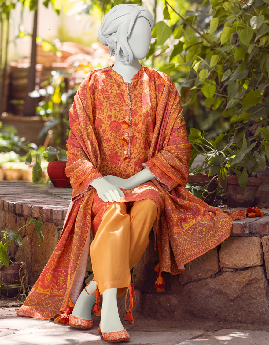 MULTICOLOR KHADDAR 3PC UNSTITCHED | JJLS-W-JWU-US-22-1799/B FB/FERN 2 - Image 5