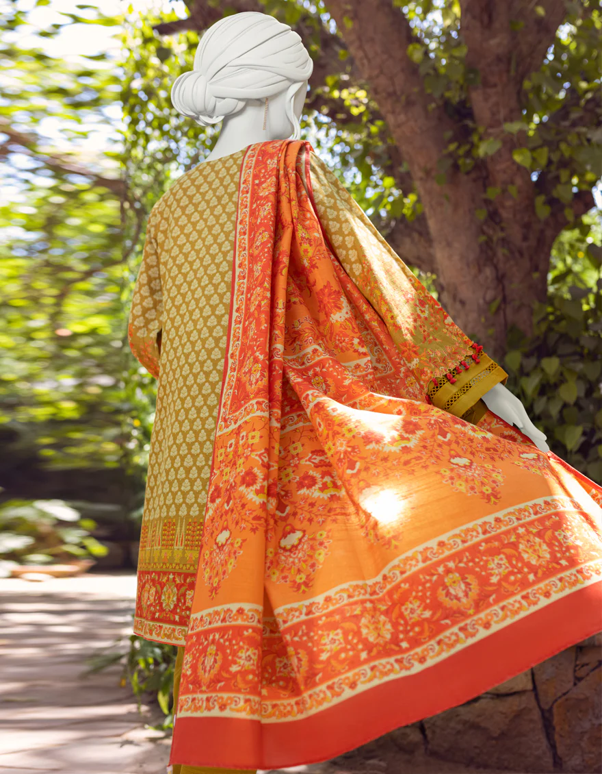 MEHNDI KHADDAR 3PC UNSTITCHED | JJLS-W-JWU-US-22-1802/B FB/LARK 2 - Image 2