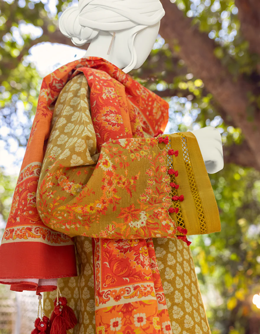 MEHNDI KHADDAR 3PC UNSTITCHED | JJLS-W-JWU-US-22-1802/B FB/LARK 2 - Image 3