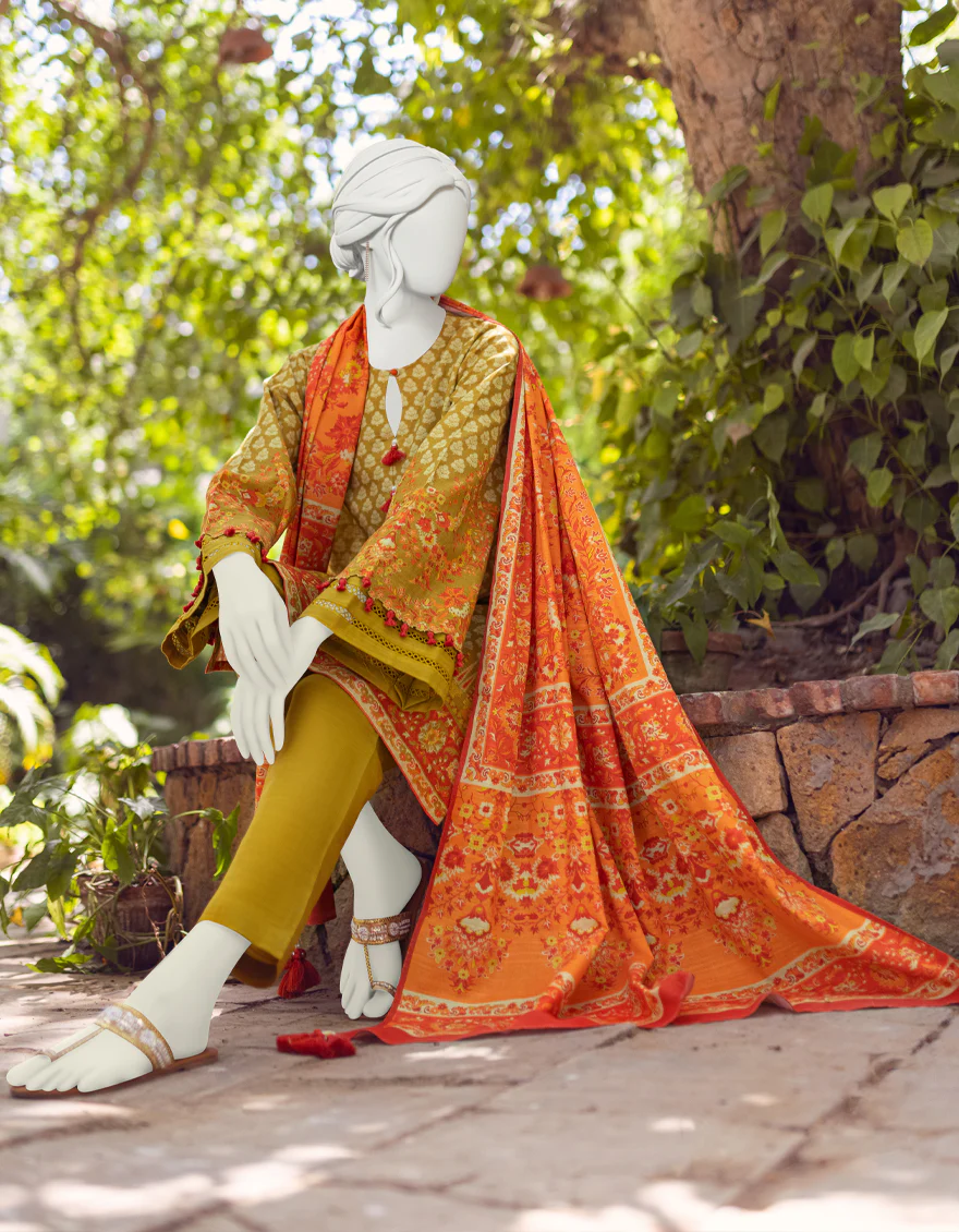 MEHNDI KHADDAR 3PC UNSTITCHED | JJLS-W-JWU-US-22-1802/B FB/LARK 2 - Image 4