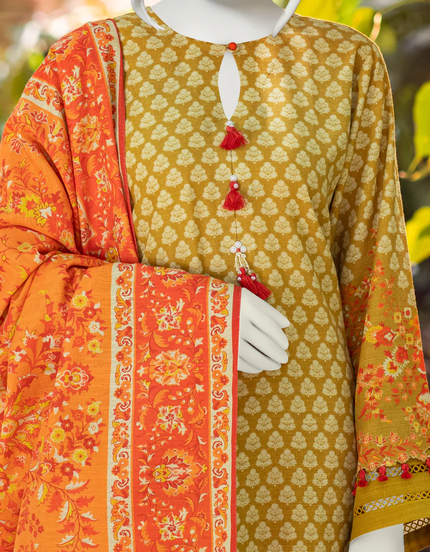 MEHNDI KHADDAR 3PC UNSTITCHED | JJLS-W-JWU-US-22-1802/B FB/LARK 2 - Image 5