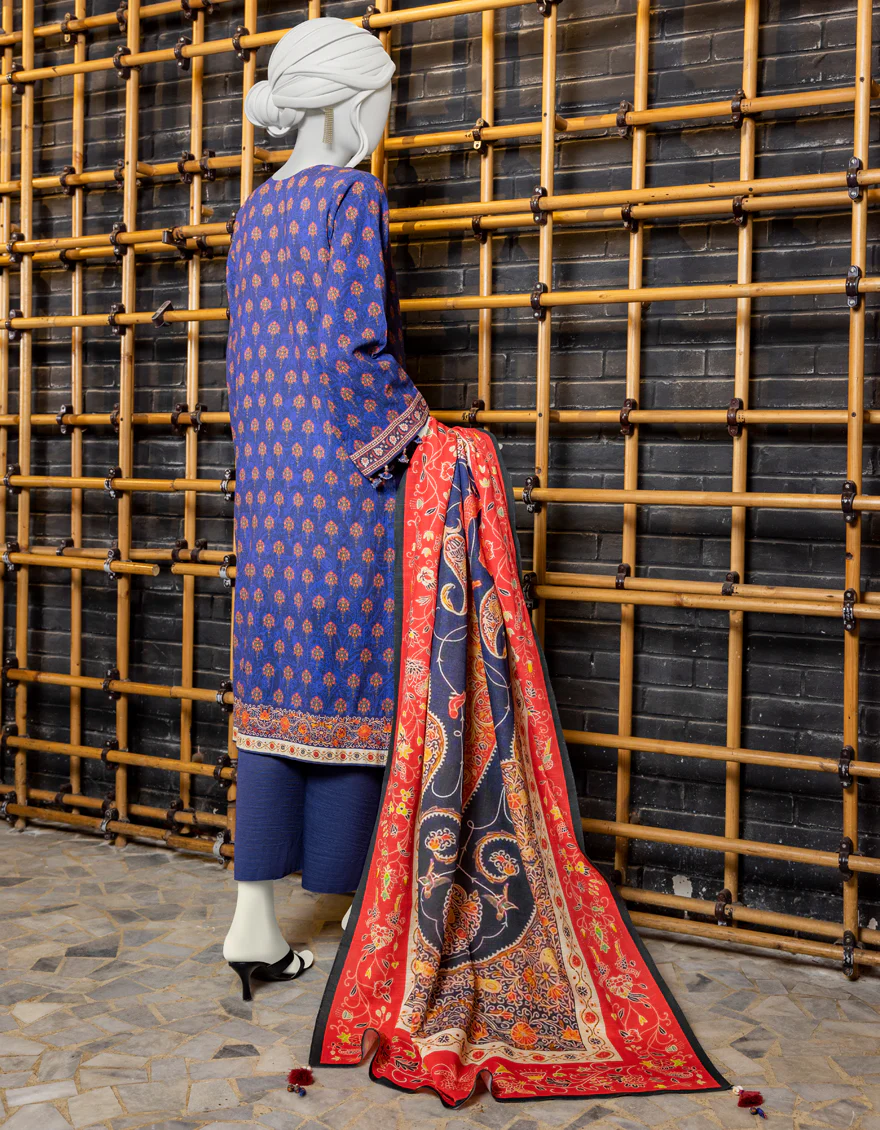 MULTICOLOR KHADDAR 3PC UNSTITCHED | JJLS-W-JWU-US-22-1811 FB/LAZULI - Image 2