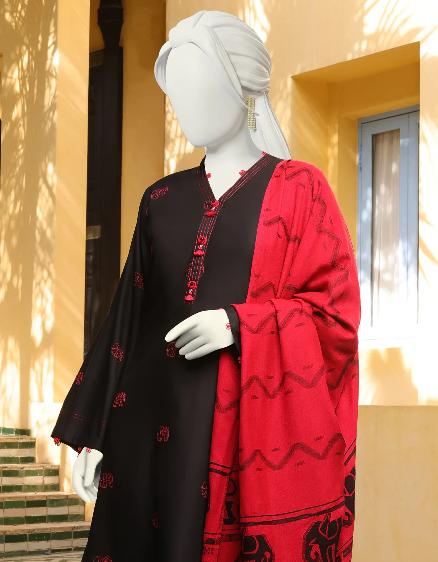 RED & BLACK MARINA 3PC UNSTITCHED | JJLS-W-JWU-US-22-1820 FB/RED - Image 4