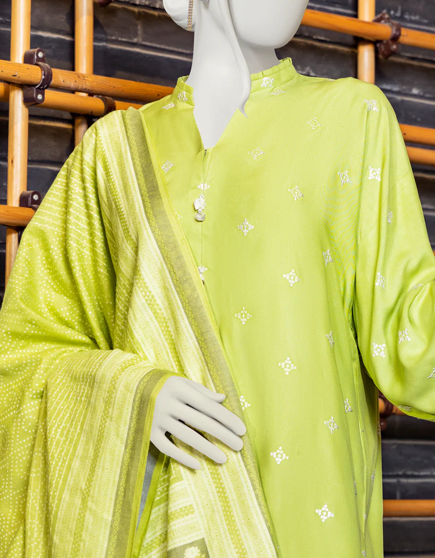 GREEN DYED 3PC UNSTITCHED | JJLS-W-JWU-US-22-1825 FB/SABZ - Image 3