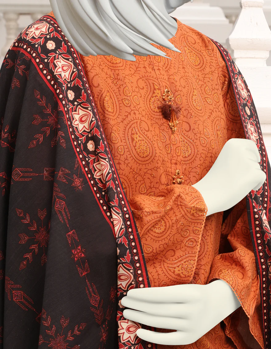 RUST KHADDAR 3PC UNSTITCHED | JJLS-W-JWU-US-22-1828 FB/LORD - Image 3