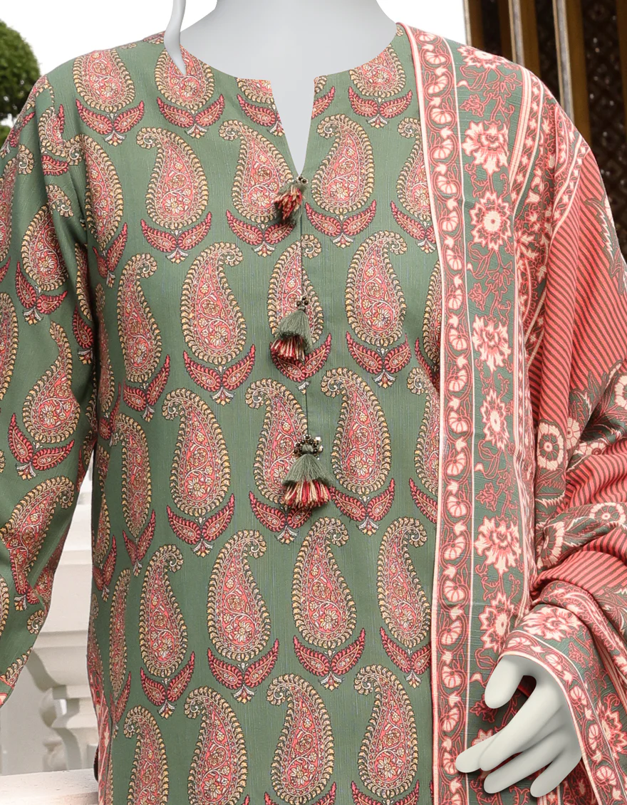 PINK-GREEN KHADDAR 3PC UNSTITCHED | JJLS-W-JWU-US-22-1830 FB/AKAN - Image 4