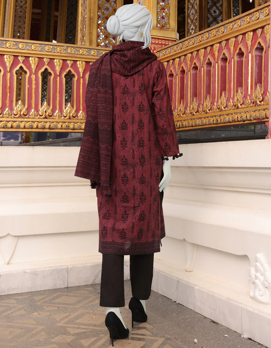 BROWN KHADDAR 3PC UNSTITCHED | JJLS-W-JWU-US-22-1833 FB/GRACE - Image 2