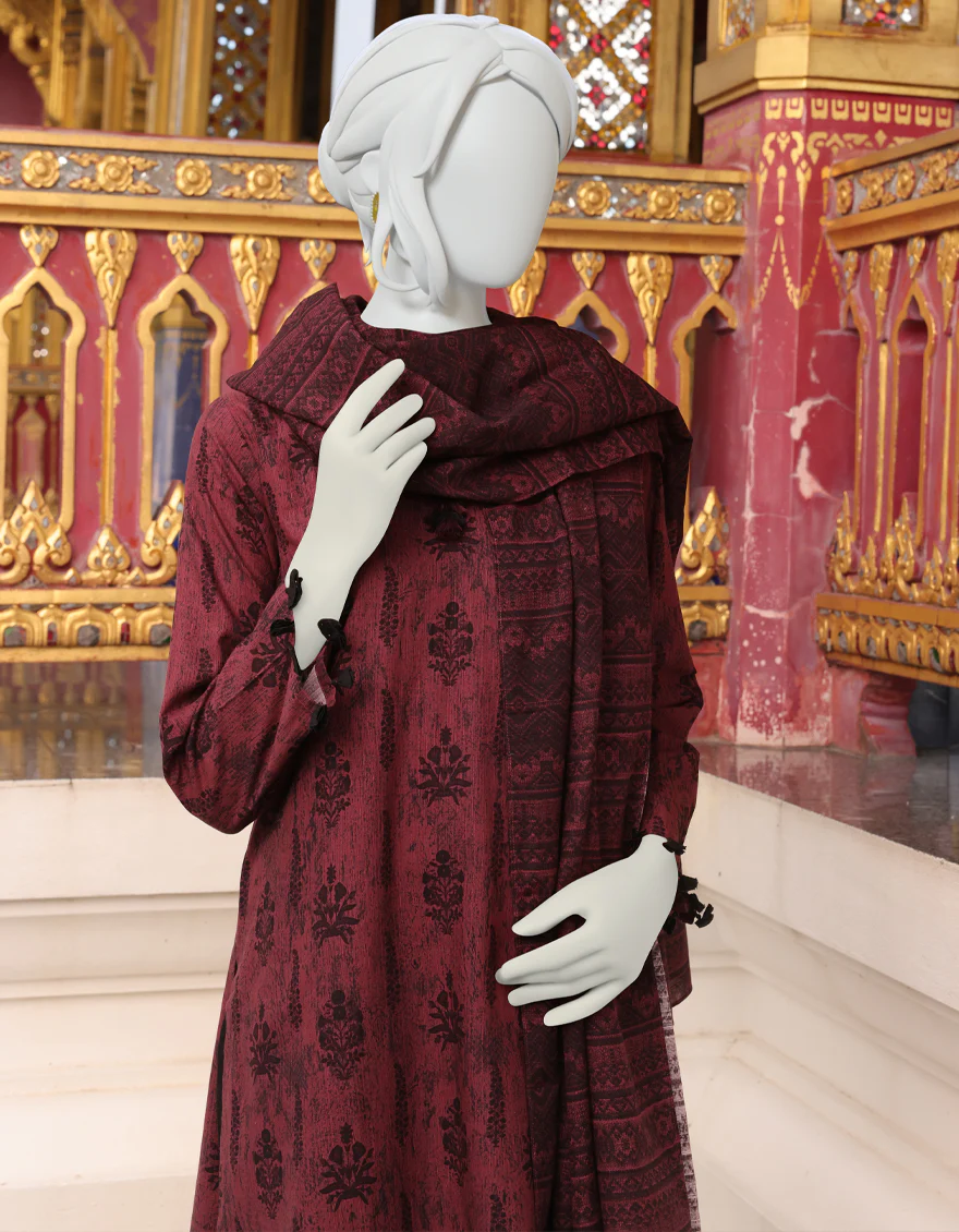 BROWN KHADDAR 3PC UNSTITCHED | JJLS-W-JWU-US-22-1833 FB/GRACE - Image 4