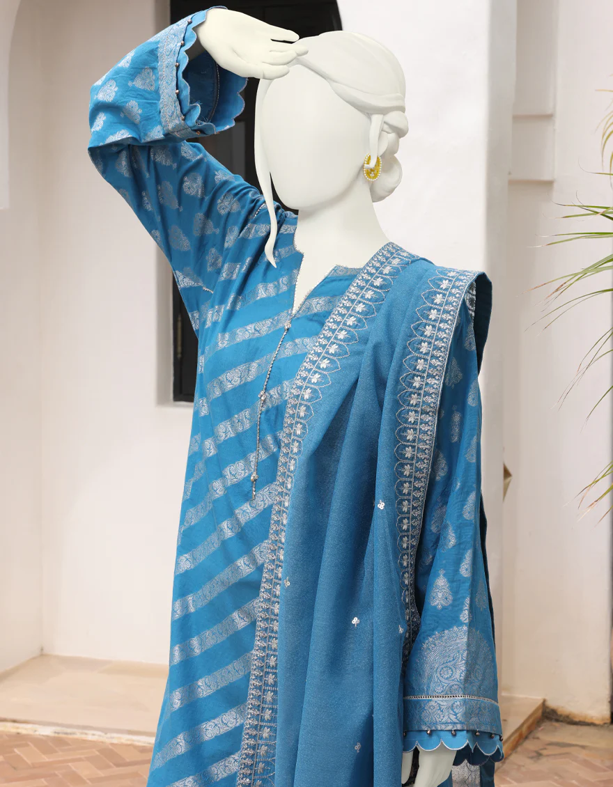 FEROZI JACQUARD 3PC UNSTITCHED | JJLS-W-JWU-US-22-1852 FB/KAREN - Image 5
