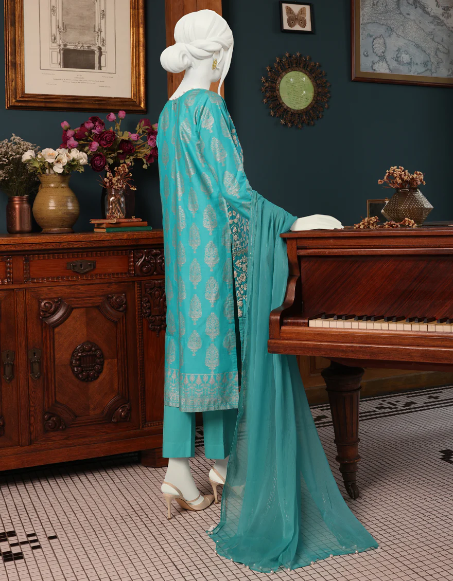 FEROZI CAMBRIC 3PC UNSTITCHED | JJLS-W-JWU-US-22-1858 FB/BLUE(1002) - Image 2