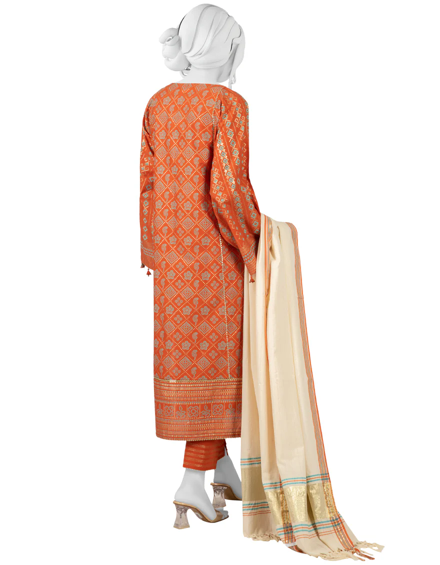 ORANGE CAMBRIC 3PC UNSTITCHED | JJLS-W-JWU-US-22-1864 FB/AVIK - Image 2