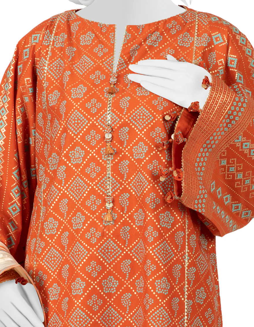 ORANGE CAMBRIC 3PC UNSTITCHED | JJLS-W-JWU-US-22-1864 FB/AVIK - Image 3