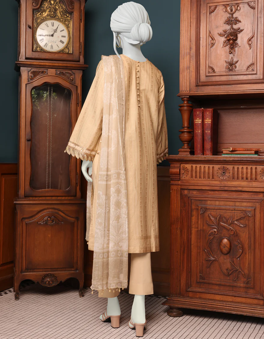BEIGE CAMBRIC 3PC UNSTITCHED | JJLS-W-JWU-US-22-1875 FB/BEIGE(1003) - Image 2