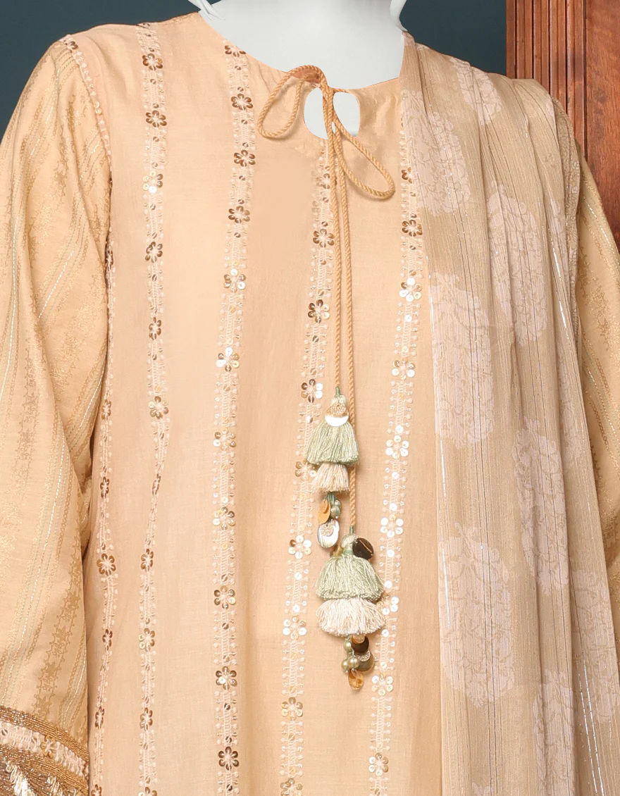 BEIGE CAMBRIC 3PC UNSTITCHED | JJLS-W-JWU-US-22-1875 FB/BEIGE(1003) - Image 3