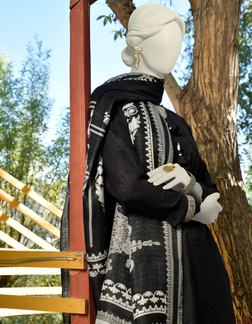 BLACK VISCOSE 3PC UNSTITCHED | JJLS-W-JWU-US-23-1847 FB/ENCAHNTAE-03 - Image 4
