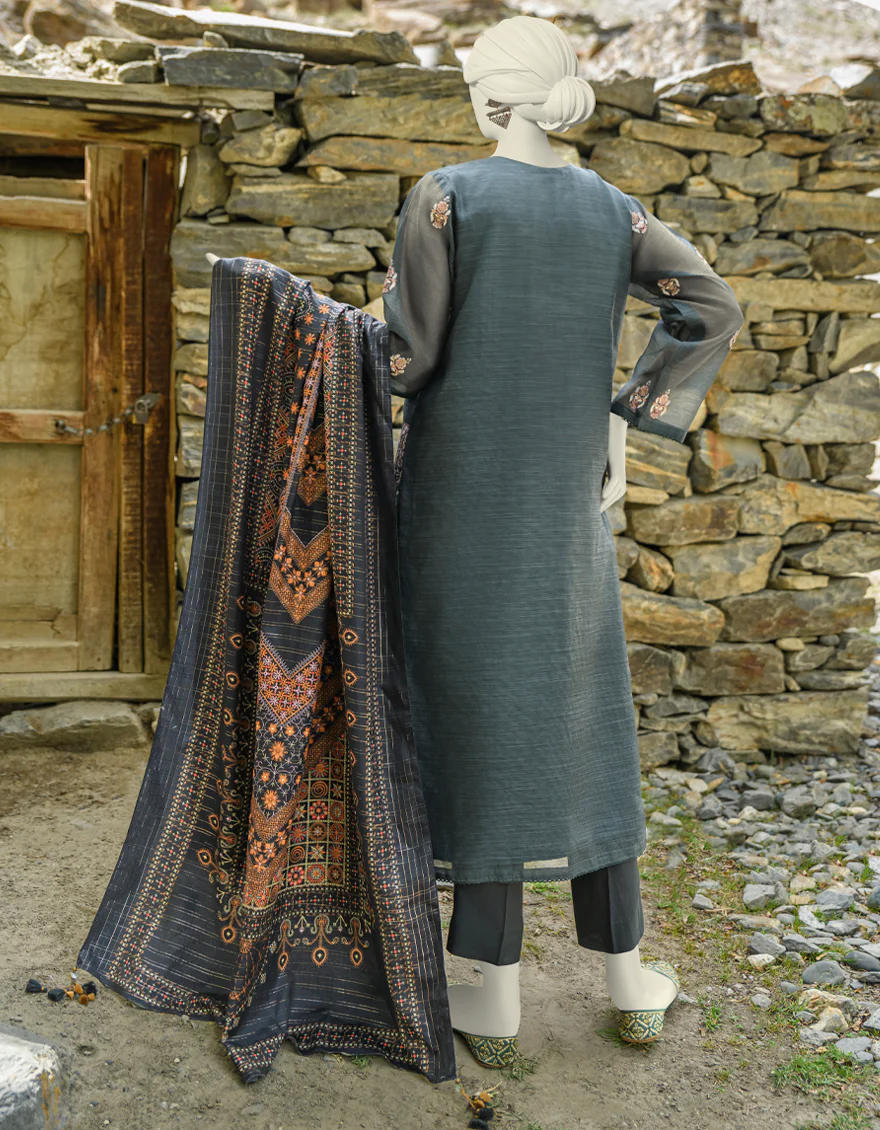 GREY CAMBRIC 3PC UNSTITCHED | JJLS-W-JWU-US-23-1863 FB/LUXE-2 - Image 2