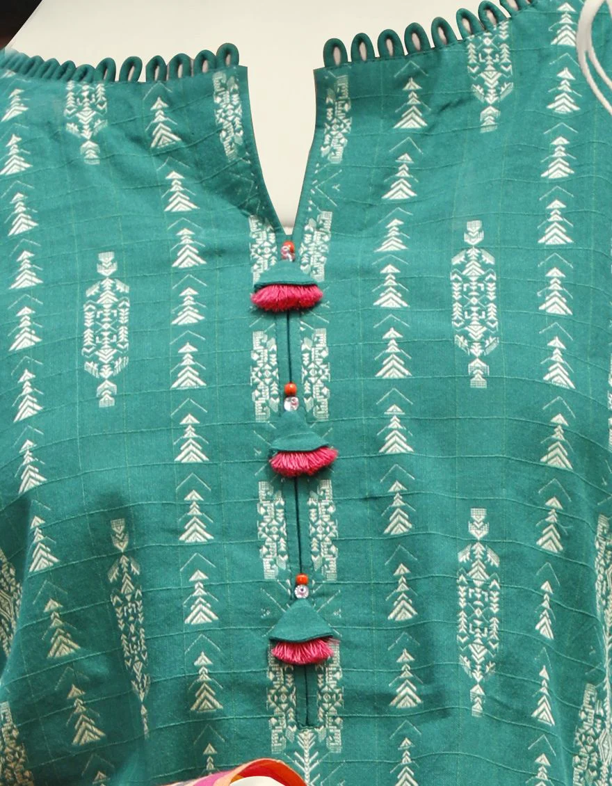 GREEN 3PC UNSTITCHED | JJLS-W-TP-US-027 FB/TP-027 - Image 2