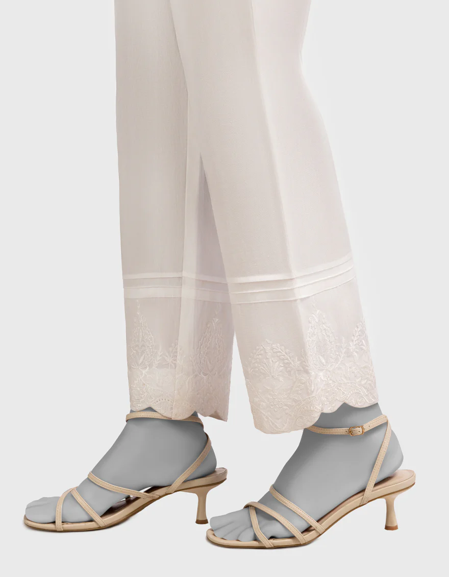 WHITE CAMBRIC TROUSERS | JJLT-W-25-8067-A FB/EMB-T-01 - Image 2