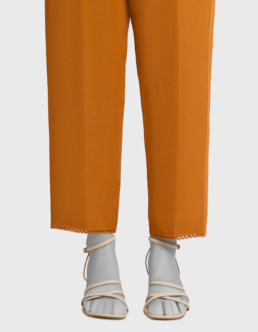 MUSTARD KHADDAR SLUB TROUSERS | JJLT-W-25-8071 FB/BASIC-L-27