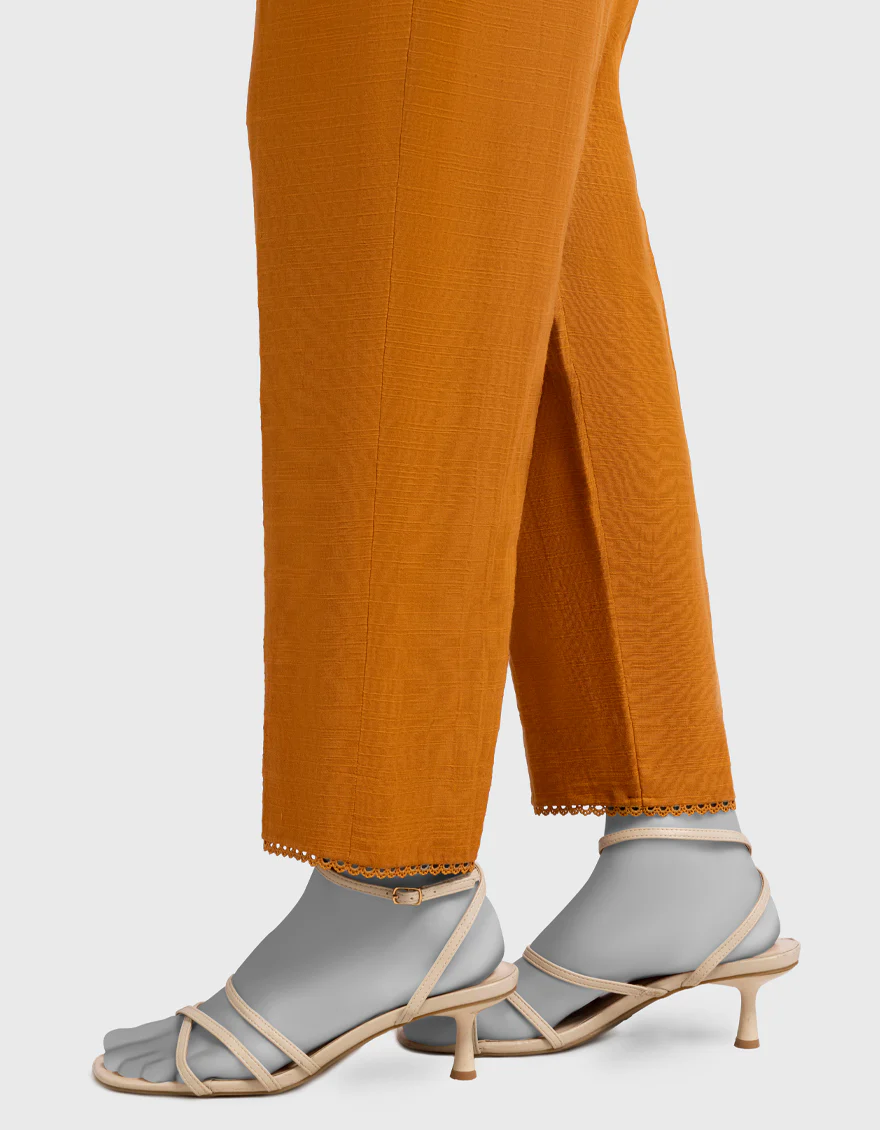MUSTARD KHADDAR SLUB TROUSERS | JJLT-W-25-8071 FB/BASIC-L-27 - Image 2