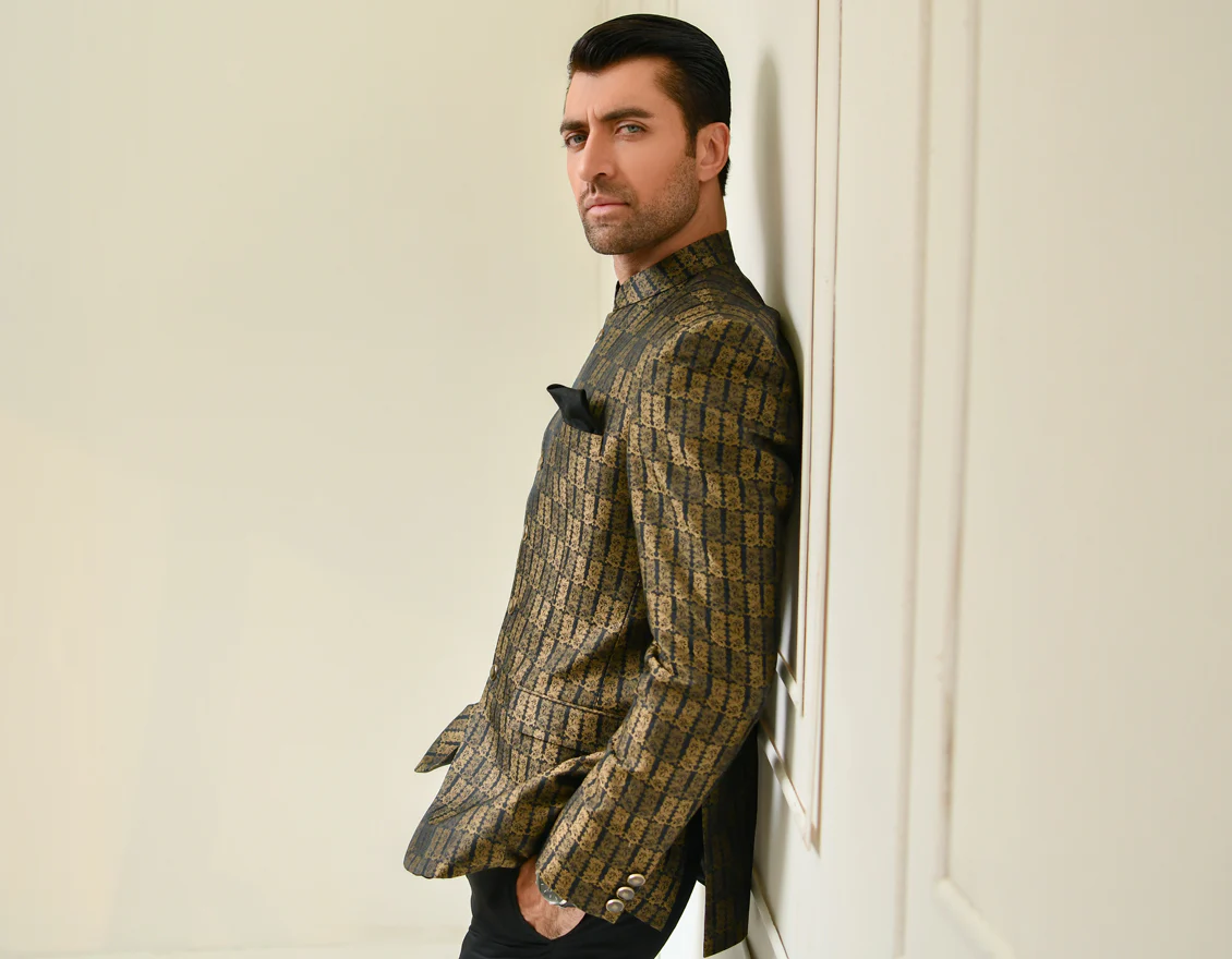 BLACK JAMAWAR PRINCE COAT | JJPJ-US-42186/S22/JJ7301-PN - Image 8