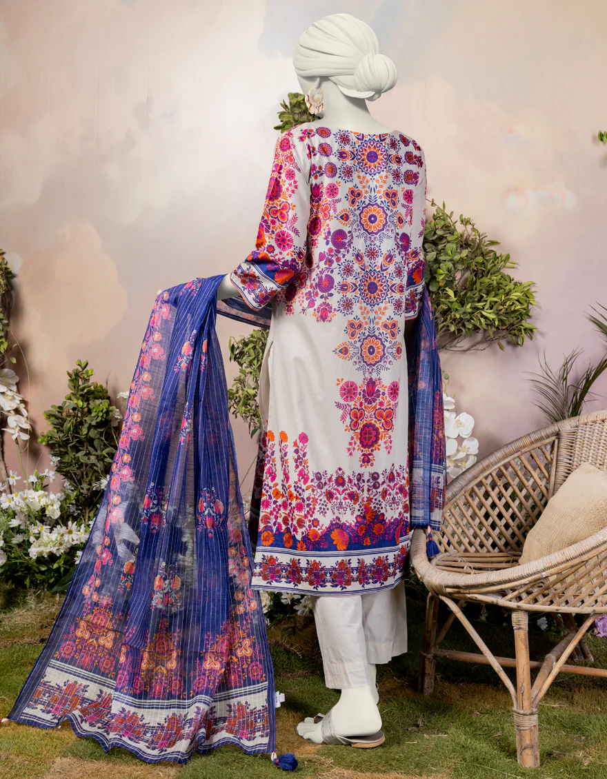 WHITE LAWN 2PC STITCHED | JJPW-JW2-S-24-7000 FB/FOLK-01 - Image 2