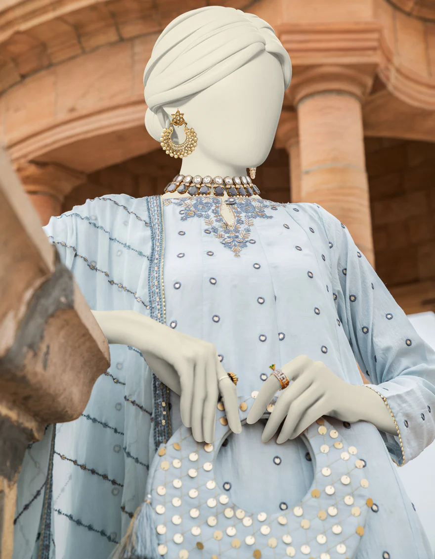 GREY RAW SILK 3PC STITCHED | JJPW-S-JPS-24-3906 FB/INARA-06 MK-89 - Image 2