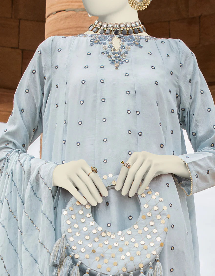 GREY RAW SILK 3PC STITCHED | JJPW-S-JPS-24-3906 FB/INARA-06 MK-89 - Image 3