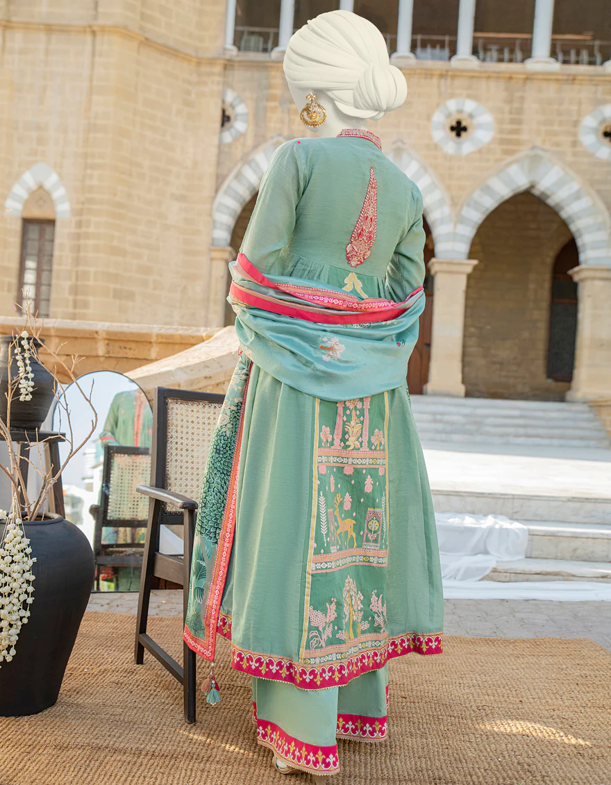 GREEN KHADDI 3PC STITCHED | JJPW-S-JPS-24-3928 FB/INARA-07 - Image 2