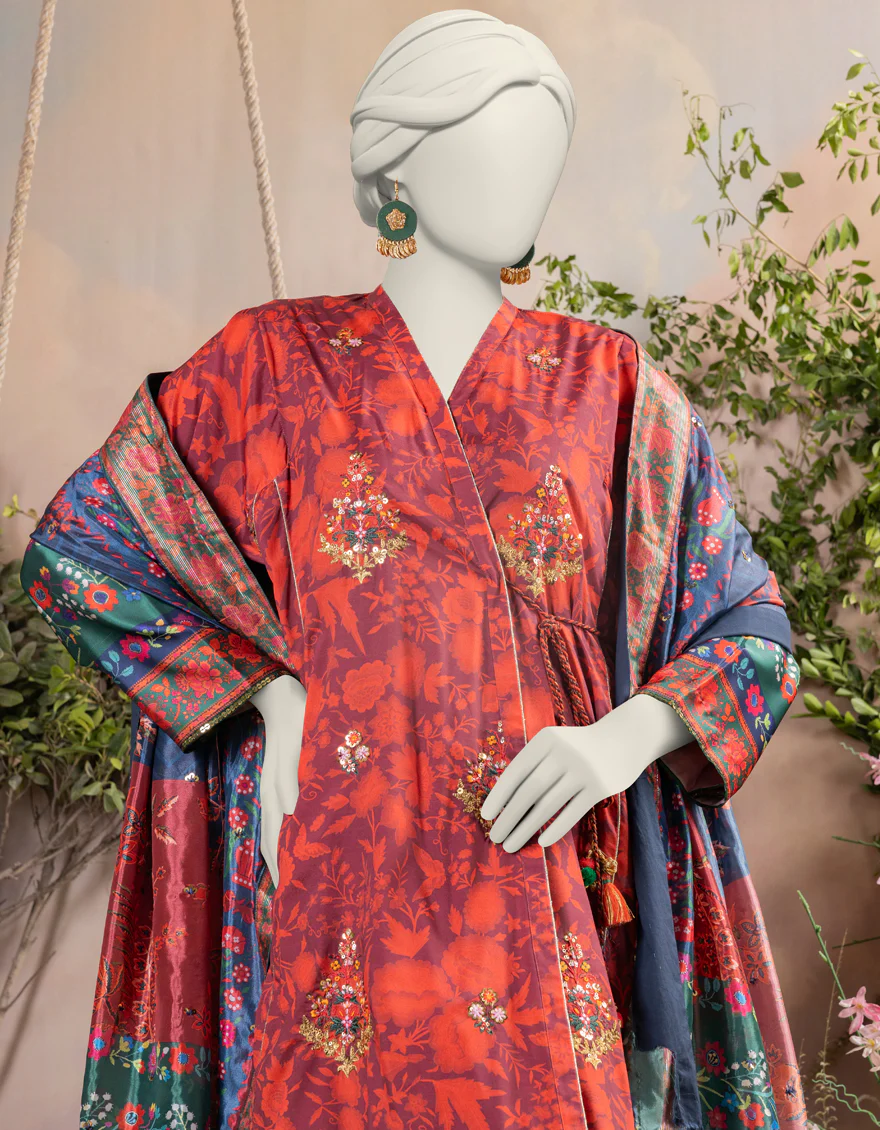 RED SILK 3PC STITCHED | JJPW-S-JPS-24-3935 FB/INARA-01 - Image 3
