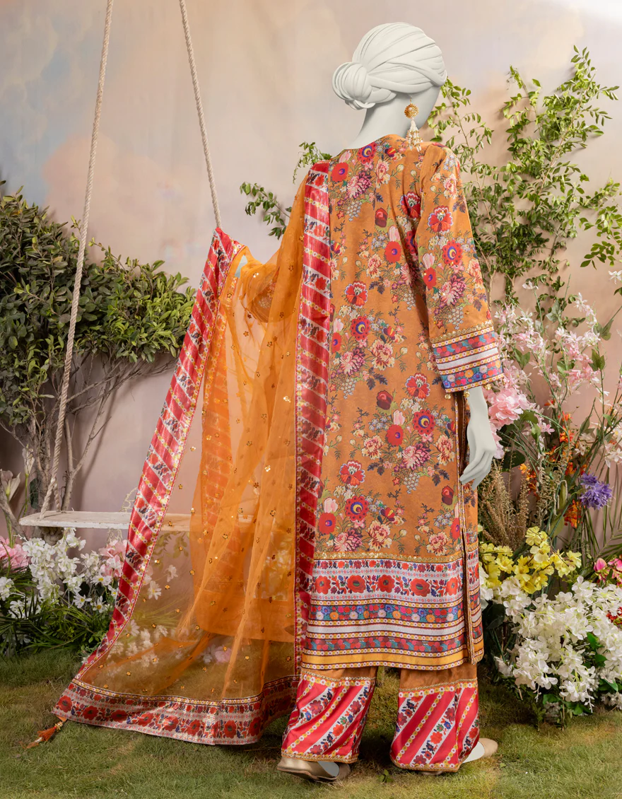 BROWN SILK 3PC STITCHED | JJPW-S-JPS-24-3937 FB/INARA-03 - Image 2