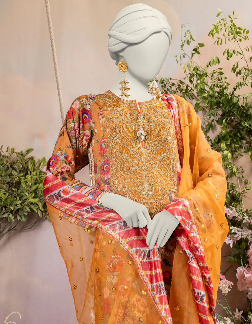 BROWN SILK 3PC STITCHED | JJPW-S-JPS-24-3937 FB/INARA-03 - Image 3